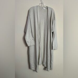 H&M Women Maxi Duster Wool Blend Open Front Gray Cardigan XXL